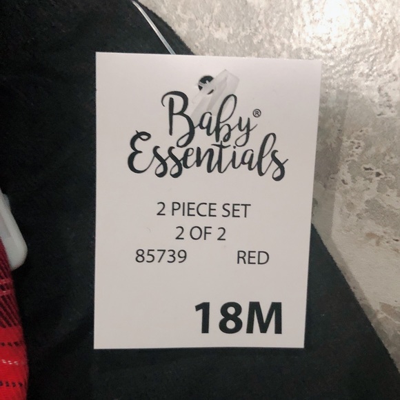 2-Piece Boys Holiday Outfit Plaid Red & Black from Baby Essentials Size 18M NWT - Picture 7 of 9